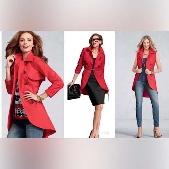 CAbi Red Trench Coat - Picture 1 of 5